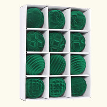 Load image into Gallery viewer, 12-Pack Velvet Christmas Tree Ornaments - Plastic Balls ITDinos®