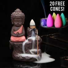 Load image into Gallery viewer, Creative Purple Clay Monk Incense Burner Desktop Decor ITDinos®