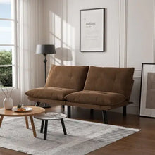 Load image into Gallery viewer, Leatehr Feeling Brown Convertible Folding Modern Sofa Bed ITDinos®