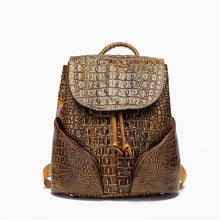 Load image into Gallery viewer, Vintage Style Handcrafted Leather Backpack with Crocodile Pattern ITDinos®