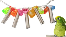 Load image into Gallery viewer, Litewoo Bird Stainless Steel Bells Pipe Bite Toy Hanging Swing Stand String Chew Toy Durable for Small Parrot Parakeet Cockatiel Conure Lovebird Budgie ITDinos®
