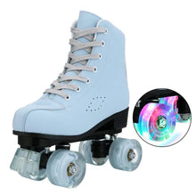 Load image into Gallery viewer, Roller Skates for Women Girls SkyBlue Premium Frosted Material Roller Skates Classic Double-Row High-top Roller Skates for Beginner Indoor Outdoor Roller Skates (Women US: 6)