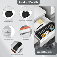 Lade das Bild in den Galerie-Viewer, 3 Drawer Mobile File Cabinet With Lock, Under Desk Metal Filing Cabinet For Office,Home,A4 Legal Letter Size, Fully Assembled White ITDinos®