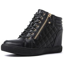 Load image into Gallery viewer, GLOBALWIN Womens Ankle Boots Black Wedge Sneakers For Women 8.5M ITDinos®