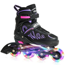 Load image into Gallery viewer, ECOO Inline Skates for Girls and Boys Ages 5-8 8-12 Light up Wheels Adjustable Size Roller Skates Blades Kids Adult Women Outdoor