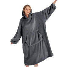 Lade das Bild in den Galerie-Viewer, TUOTGOYEZ Wearable Blanket Hoodie Gifts for Women and Men Oversized Hooded Blanket for Adult Cozy Flannel Sweatshirt Blanket with Giant Pocket (DARK GREY Extra Long) ITDinos®