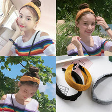Load image into Gallery viewer, Knit Wide Vintage Headband with Knot Detail
