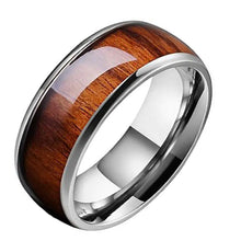 Load image into Gallery viewer, Fashion Tungsten Ring with Hawaiian Wood Inlay ITDinos®