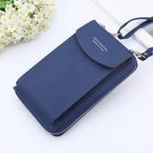 Load image into Gallery viewer, 2020 Women Wallet Solid Color Leather Shoulder Straps Shoulder Bag Mobile Phone Big Card Holders Wallet Handbag Pockets girls