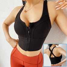 Lade das Bild in den Galerie-Viewer, Cloud Hide Front Zipper Sports Bra Women Underwear Push Up Yoga Crop Top Bras Solid Athletic Vest Gym Fitness Shirt Sportswear Itdinos