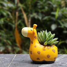Lade das Bild in den Galerie-Viewer, GreyFOX || Handmade Cute Giraffe Resin Multipurpose Pot || Succulent Pot Indoor || Desktop Flower Planter || Home Décor Garden Itdinos