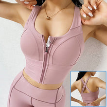 Lade das Bild in den Galerie-Viewer, Cloud Hide Front Zipper Sports Bra Women Underwear Push Up Yoga Crop Top Bras Solid Athletic Vest Gym Fitness Shirt Sportswear Itdinos