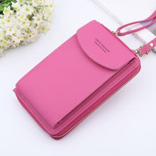 Load image into Gallery viewer, 2020 Women Wallet Solid Color Leather Shoulder Straps Shoulder Bag Mobile Phone Big Card Holders Wallet Handbag Pockets girls