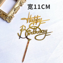 Load image into Gallery viewer, Acrylic Cake Topper Golden Happy Birthday Cake Toppers For Kids Birthday Party Cake Decorations celebrate Birthday dessert gift Itdinos