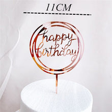 Load image into Gallery viewer, Acrylic Cake Topper Golden Happy Birthday Cake Toppers For Kids Birthday Party Cake Decorations celebrate Birthday dessert gift Itdinos