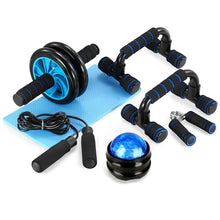 Load image into Gallery viewer, Muscle Exercise Equipment Abdominal Press Wheel Roller Home Fitness Equipment Gym Roller Trainer with Push UP Bar Jump Rope Itdinos