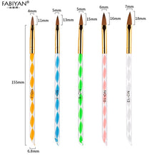 Load image into Gallery viewer, 5Pcs/set 11/13/15/17/19mm Nail Art Crystal Brush UV Gel Builder Painting Dotting Pen Carving Tips Manicure Salon Tools Itdinos