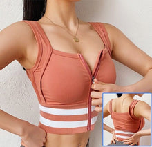 Lade das Bild in den Galerie-Viewer, Cloud Hide Front Zipper Sports Bra Women Underwear Push Up Yoga Crop Top Bras Solid Athletic Vest Gym Fitness Shirt Sportswear Itdinos