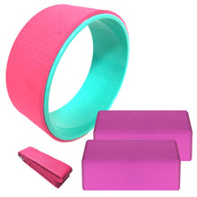 Load image into Gallery viewer, 4PCS Yoga Equipment Set Yoga Wheel Cotton Stretching Strap Stability EVA Blocks Yoga Pilates Meditation Exercise Set Itdinos