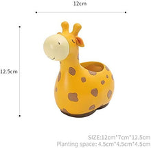 Lade das Bild in den Galerie-Viewer, GreyFOX || Handmade Cute Giraffe Resin Multipurpose Pot || Succulent Pot Indoor || Desktop Flower Planter || Home Décor Garden Itdinos