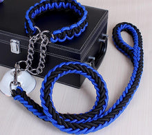 Load image into Gallery viewer, Double Strand Rope Large Dog Leashes Metal P Chain Buckle National Color Pet Traction Rope Collar Set For Big Dogs 1.2m Length Itdinos