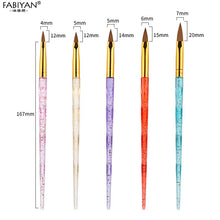 Load image into Gallery viewer, 5Pcs/set 11/13/15/17/19mm Nail Art Crystal Brush UV Gel Builder Painting Dotting Pen Carving Tips Manicure Salon Tools Itdinos
