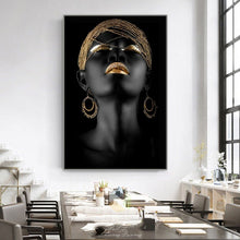 Lade das Bild in den Galerie-Viewer, Modern Art Canvas African Black Woman Posters Itdinos