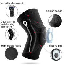Load image into Gallery viewer, Veidoorn 1PCS Compression Knee Support Sleeve Protector Elastic Kneepad Brace Springs gym Sports basketball Volleyball Running Itdinos