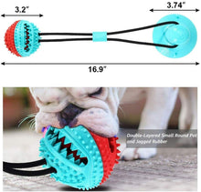 Load image into Gallery viewer, Multifunction dog Chew toys squeaking with Suction Cup Doggy Pull Ball for Dogs Cats Cleaning Tooth Food Dispenser pet supplies Itdinos