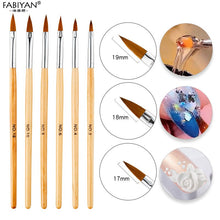 Load image into Gallery viewer, 5Pcs/set 11/13/15/17/19mm Nail Art Crystal Brush UV Gel Builder Painting Dotting Pen Carving Tips Manicure Salon Tools Itdinos