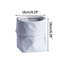 Lade das Bild in den Galerie-Viewer, Home Garden Nordic Ins Ceramic Kraft Paper Bag Flower Pot Green Plant Potted Creative Home Green Succulent Cactus Flower Pot Itdinos