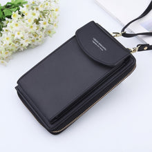 Load image into Gallery viewer, 2020 Women Wallet Solid Color Leather Shoulder Straps Shoulder Bag Mobile Phone Big Card Holders Wallet Handbag Pockets girls