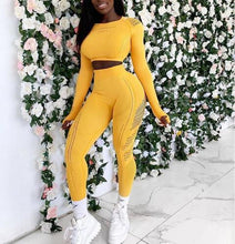 Load image into Gallery viewer, Fitness Yoga Wear 2 Pieces Seamless Yoga Set For Women High Waist Yoga Pants Gym Fitness Clothing Fitness Leggings And Top Itdinos