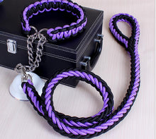 Load image into Gallery viewer, Double Strand Rope Large Dog Leashes Metal P Chain Buckle National Color Pet Traction Rope Collar Set For Big Dogs 1.2m Length Itdinos