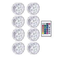 Load image into Gallery viewer, 10 Led Remote Controlled RGB Submersible Light Battery Operated Underwater Night Lamp Outdoor Vase Bowl Garden Party Decoration Itdinos