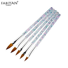 Load image into Gallery viewer, 5Pcs/set 11/13/15/17/19mm Nail Art Crystal Brush UV Gel Builder Painting Dotting Pen Carving Tips Manicure Salon Tools Itdinos