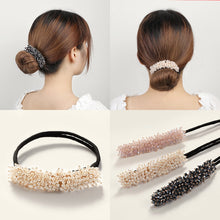 Load image into Gallery viewer, M MISM Women Flower Donut Bun Maker Big Pearls Ribbon DIY Hair Style Making Tools Korean Fashion Style Hair Curler Accessories Itdinos