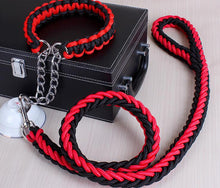 Load image into Gallery viewer, Double Strand Rope Large Dog Leashes Metal P Chain Buckle National Color Pet Traction Rope Collar Set For Big Dogs 1.2m Length Itdinos