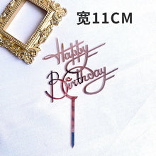 Load image into Gallery viewer, Acrylic Cake Topper Golden Happy Birthday Cake Toppers For Kids Birthday Party Cake Decorations celebrate Birthday dessert gift Itdinos