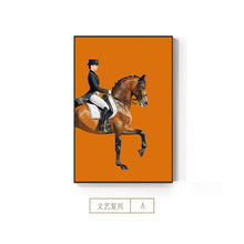 Load image into Gallery viewer, Abstract Horse Painting Knight Canvas Art Itdinos