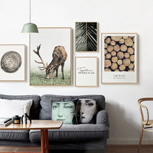 Lade das Bild in den Galerie-Viewer, Scandinavian Poster Nordic Style Deer Wood Wall Art Canvas Itdinos