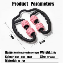 Load image into Gallery viewer, U Shape Trigger Point Massage Roller for Arm Leg Neck Muscle Tissue for Fitness Gym Yoga Pilates Sports 4 Wheel Itdinos