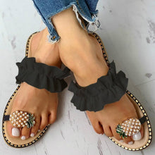 Load image into Gallery viewer, Women Slipper Pineapple Pearl Flat Toe Bohemian Casual Beach Sandals Ladies Shoes Platform 2020 Designer Black Slides Wholesale Itdinos