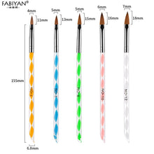 Load image into Gallery viewer, 5Pcs/set 11/13/15/17/19mm Nail Art Crystal Brush UV Gel Builder Painting Dotting Pen Carving Tips Manicure Salon Tools Itdinos