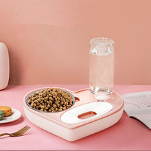 Load image into Gallery viewer, 2 In 1 Pet Dog Cat Water Food Bowl Set Automatic Water Dispenser Bottle Detachable Stainless Steel Small Puppy Dog Food Bowl Itdinos