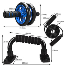 Load image into Gallery viewer, Muscle Exercise Equipment Abdominal Press Wheel Roller Home Fitness Equipment Gym Roller Trainer with Push UP Bar Jump Rope Itdinos
