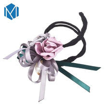 Load image into Gallery viewer, M MISM Women Flower Donut Bun Maker Big Pearls Ribbon DIY Hair Style Making Tools Korean Fashion Style Hair Curler Accessories Itdinos
