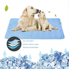 Load image into Gallery viewer, Pet Pad Summer Cooling Mat Dog Beds Mats Blue Pet Ice Pad Cool Cold Silk Moisture-Proof Cooler Mattress Cushion Puppy Itdinos