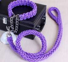 Load image into Gallery viewer, Double Strand Rope Large Dog Leashes Metal P Chain Buckle National Color Pet Traction Rope Collar Set For Big Dogs 1.2m Length Itdinos