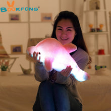 Lade das Bild in den Galerie-Viewer, BOOKFONG 45cm Colorful Dolphin Plush Doll Toy Luminous Plush Stuffed Flashing Cushion Pillow With LED Light Party Birthday Gift Itdinos